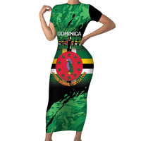Persionalized Dominica 1978 Family Matching Short Sleeve Bodycon Dress and Hawaiian Shirt Dominik Independence Anniversary Grunge Style - Wonder Print Shop