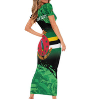 Persionalized Dominica 1978 Family Matching Short Sleeve Bodycon Dress and Hawaiian Shirt Dominik Independence Anniversary Grunge Style - Wonder Print Shop