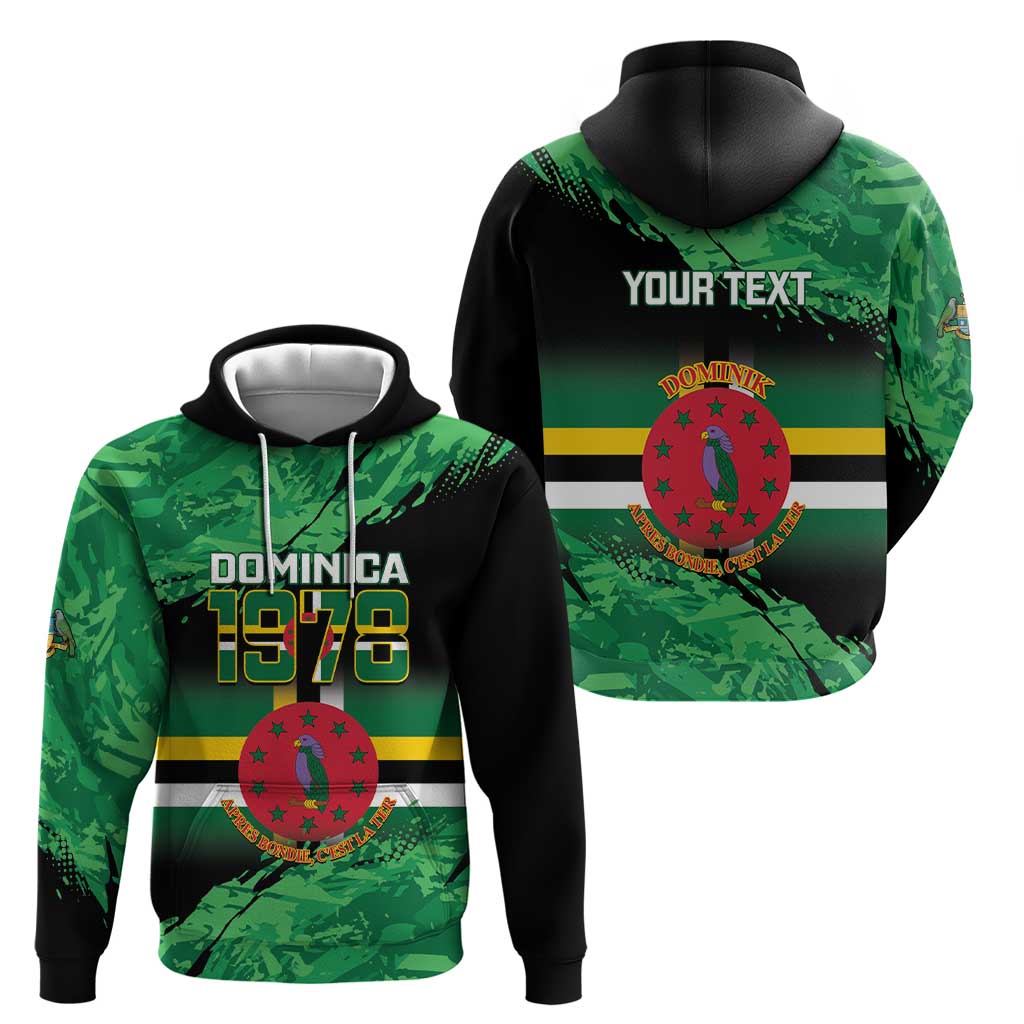 Persionalized Dominica 1978 Hoodie Dominik Independence Anniversary Grunge Style - Wonder Print Shop
