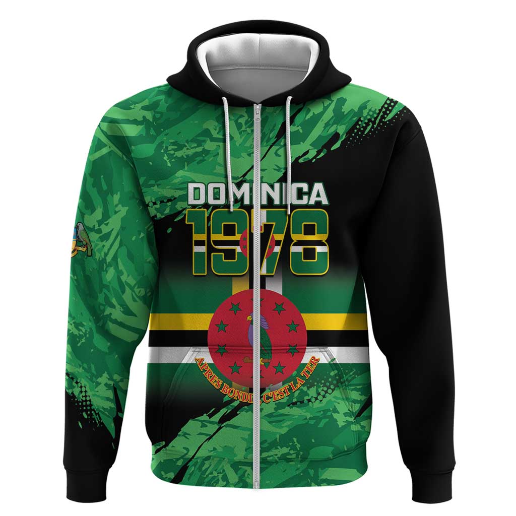 Persionalized Dominica 1978 Hoodie Dominik Independence Anniversary Grunge Style - Wonder Print Shop