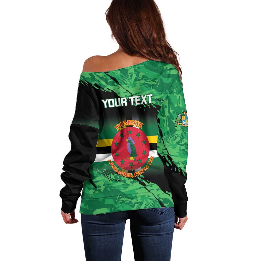 Persionalized Dominica 1978 Off Shoulder Sweater Dominik Independence Anniversary Grunge Style - Wonder Print Shop