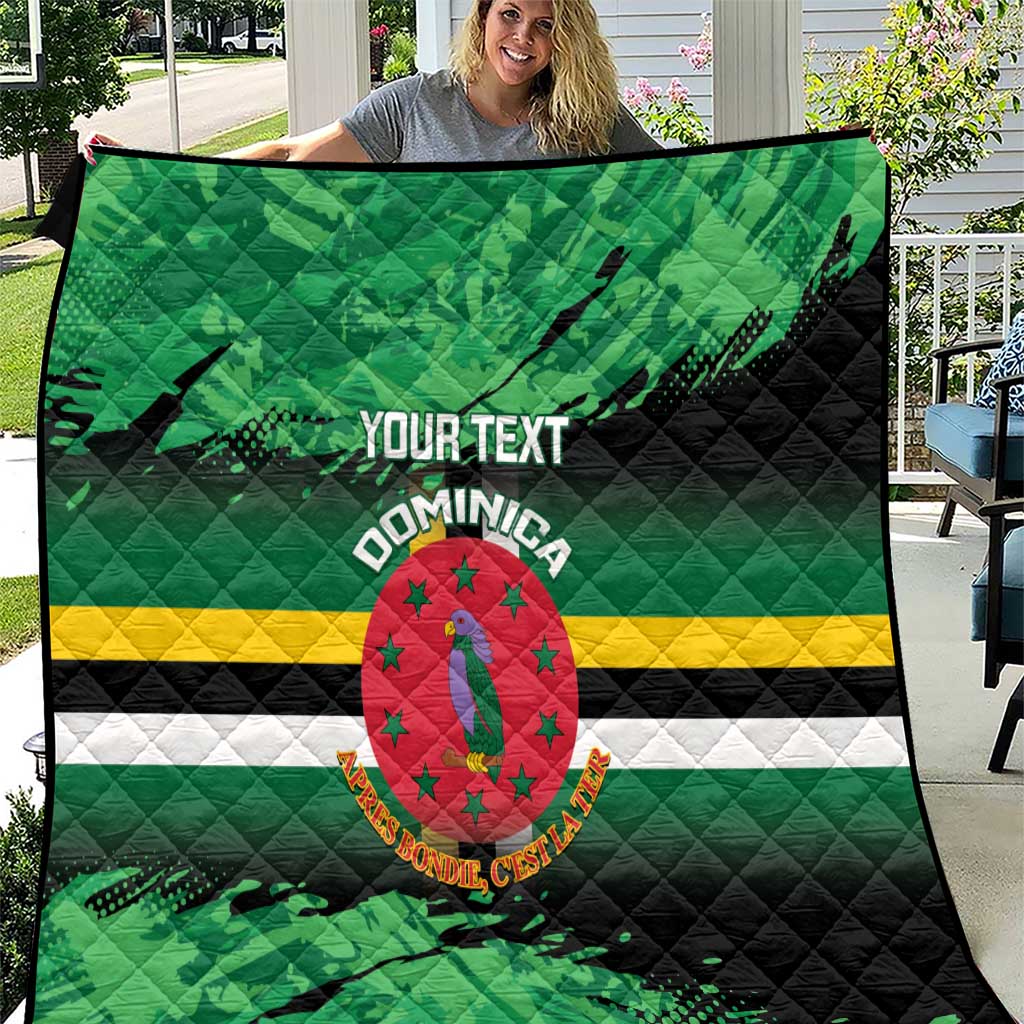 Persionalized Dominica 1978 Quilt Dominik Independence Anniversary Grunge Style - Wonder Print Shop