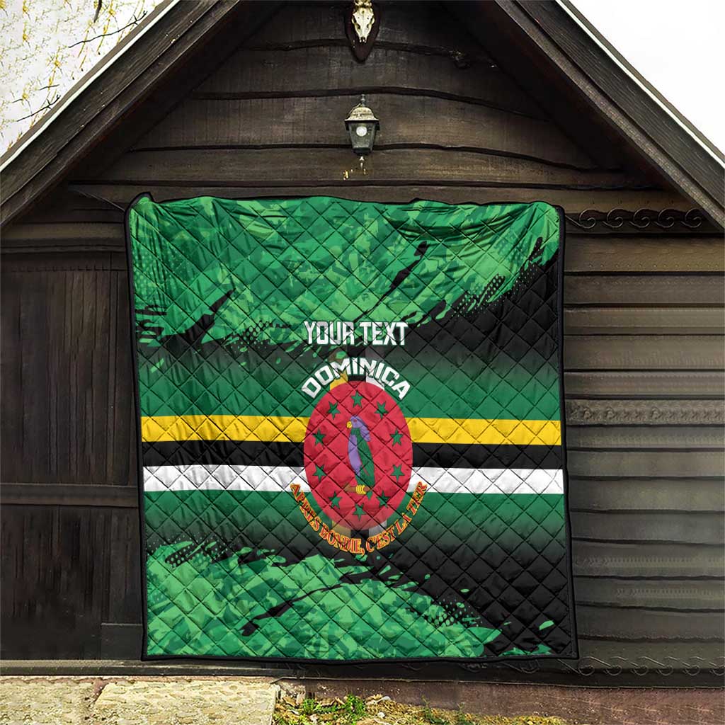 Persionalized Dominica 1978 Quilt Dominik Independence Anniversary Grunge Style - Wonder Print Shop