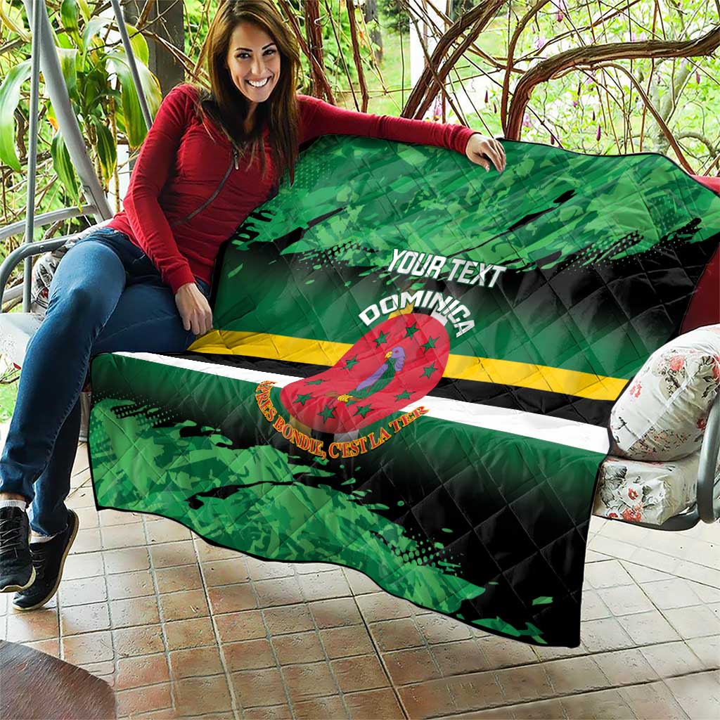 Persionalized Dominica 1978 Quilt Dominik Independence Anniversary Grunge Style - Wonder Print Shop
