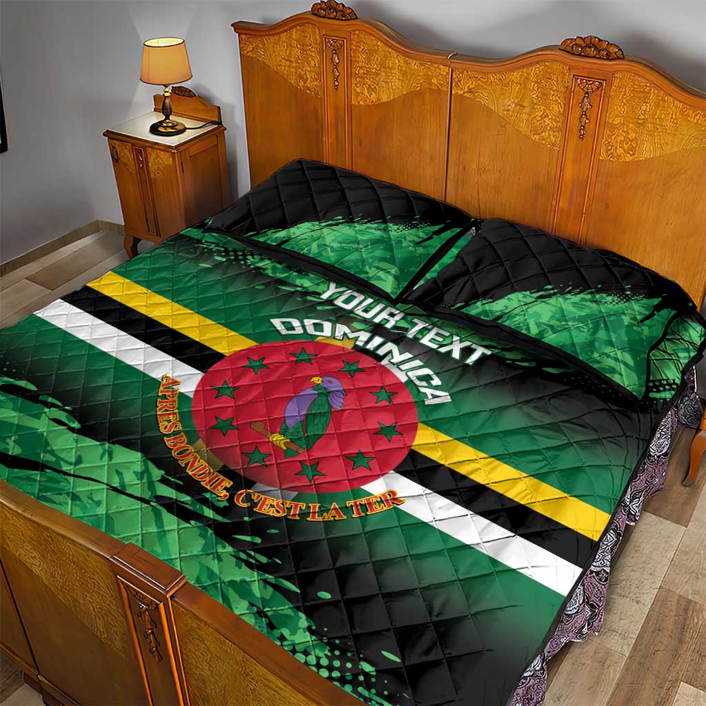 Persionalized Dominica 1978 Quilt Bed Set Dominik Independence Anniversary Grunge Style - Wonder Print Shop