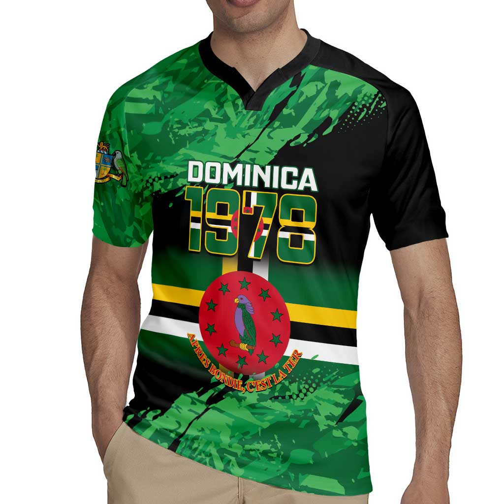 Persionalized Dominica 1978 Rugby Jersey Dominik Independence Anniversary Grunge Style - Wonder Print Shop