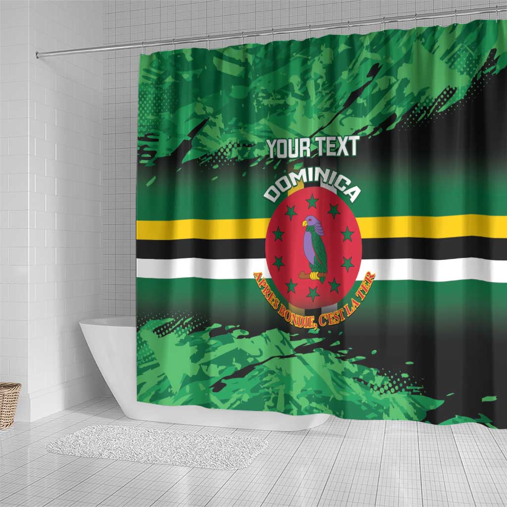 Persionalized Dominica 1978 Shower Curtain Dominik Independence Anniversary Grunge Style
