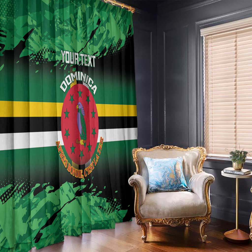 Persionalized Dominica 1978 Window Curtain Dominik Independence Anniversary Grunge Style - Wonder Print Shop