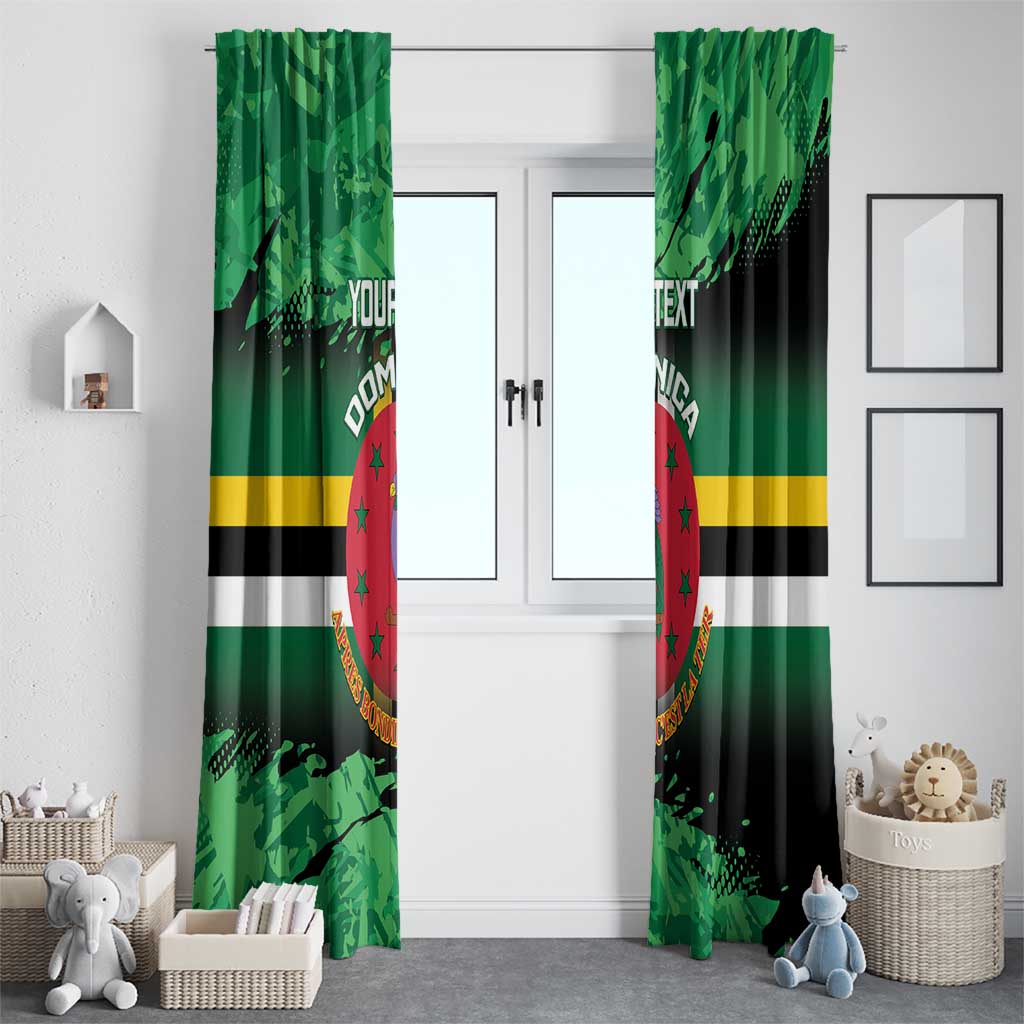 Persionalized Dominica 1978 Window Curtain Dominik Independence Anniversary Grunge Style - Wonder Print Shop
