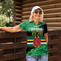 Persionalized Dominica 1978 Women Polo Shirt Dominik Independence Anniversary Grunge Style - Wonder Print Shop