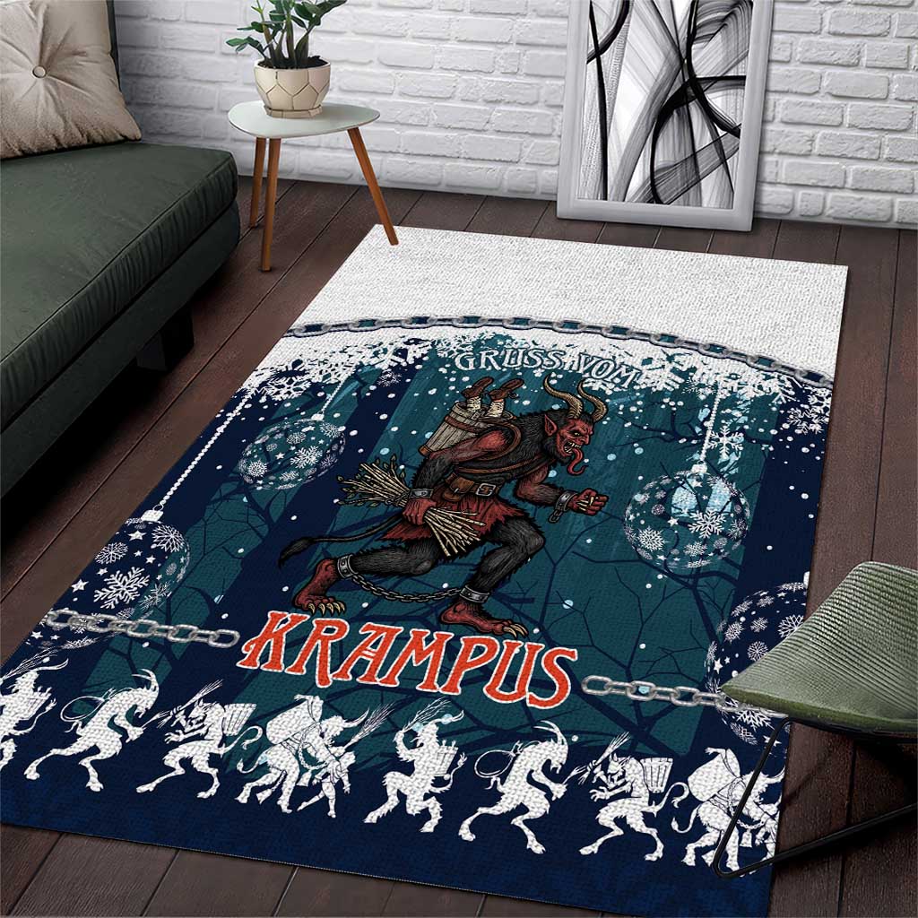 Gruss vom Krampus Christmas Area Rug Creepy Xmas Devil - Wonder Print Shop