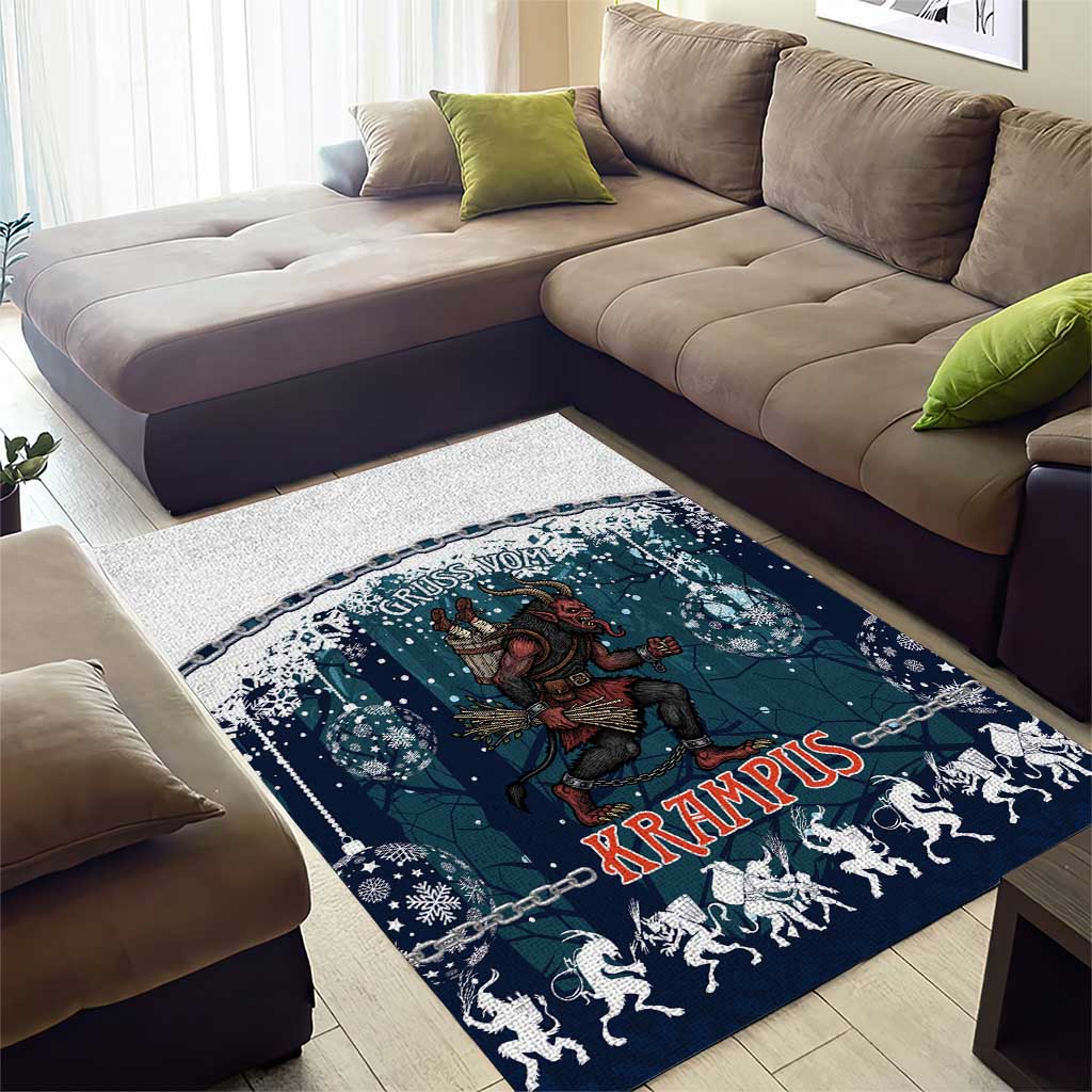 Gruss vom Krampus Christmas Area Rug Creepy Xmas Devil - Wonder Print Shop