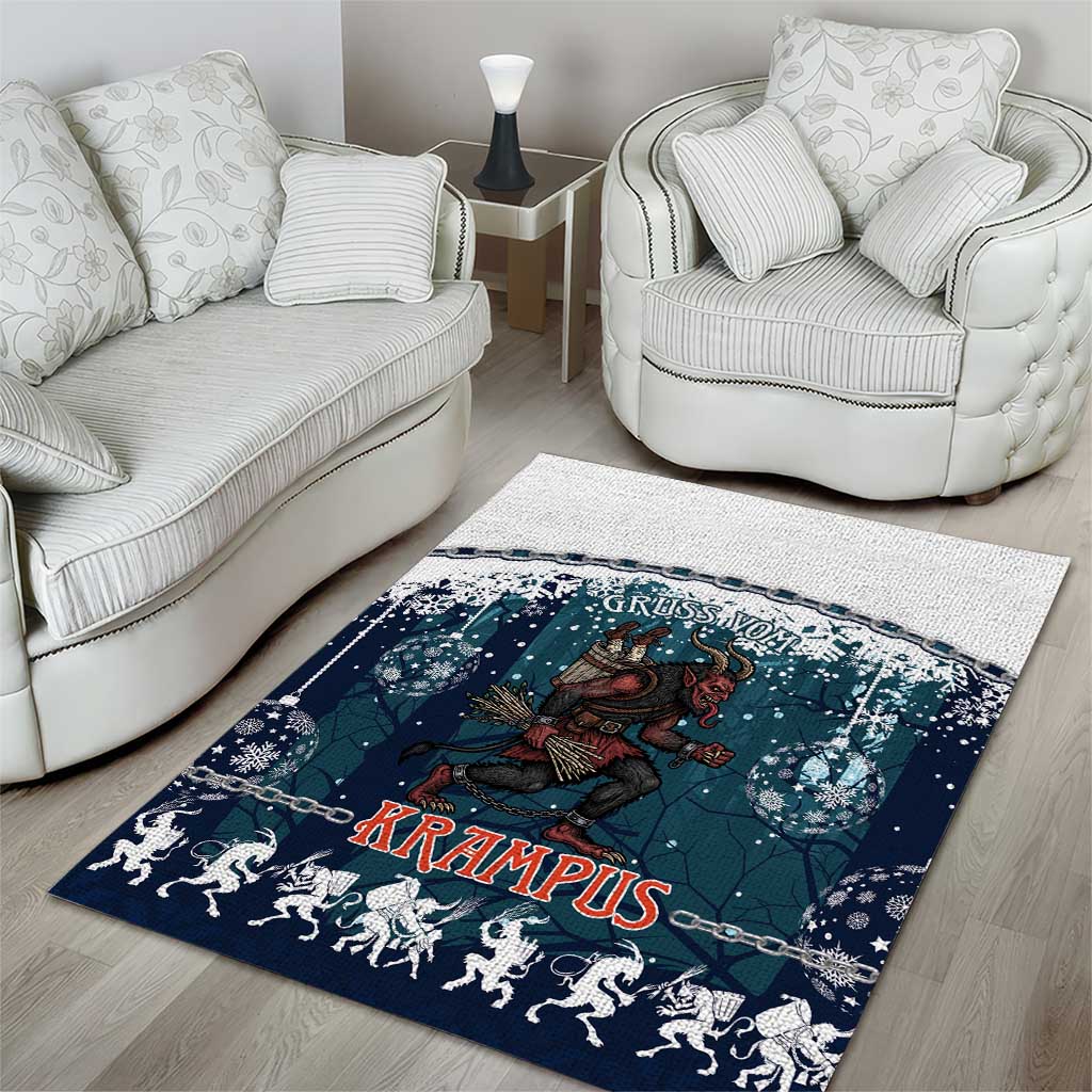 Gruss vom Krampus Christmas Area Rug Creepy Xmas Devil - Wonder Print Shop