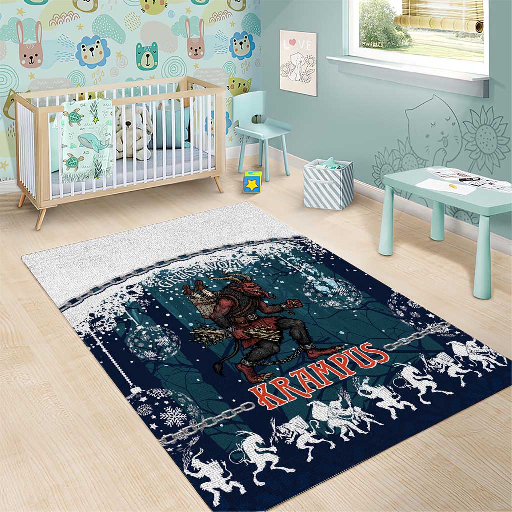 Gruss vom Krampus Christmas Area Rug Creepy Xmas Devil - Wonder Print Shop