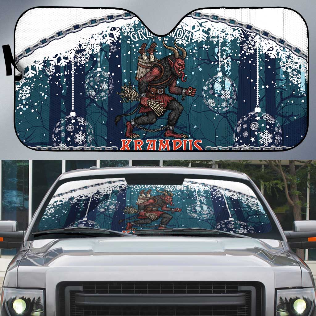 Gruss vom Krampus Christmas Auto Sun Shade Creepy Xmas Devil - Wonder Print Shop