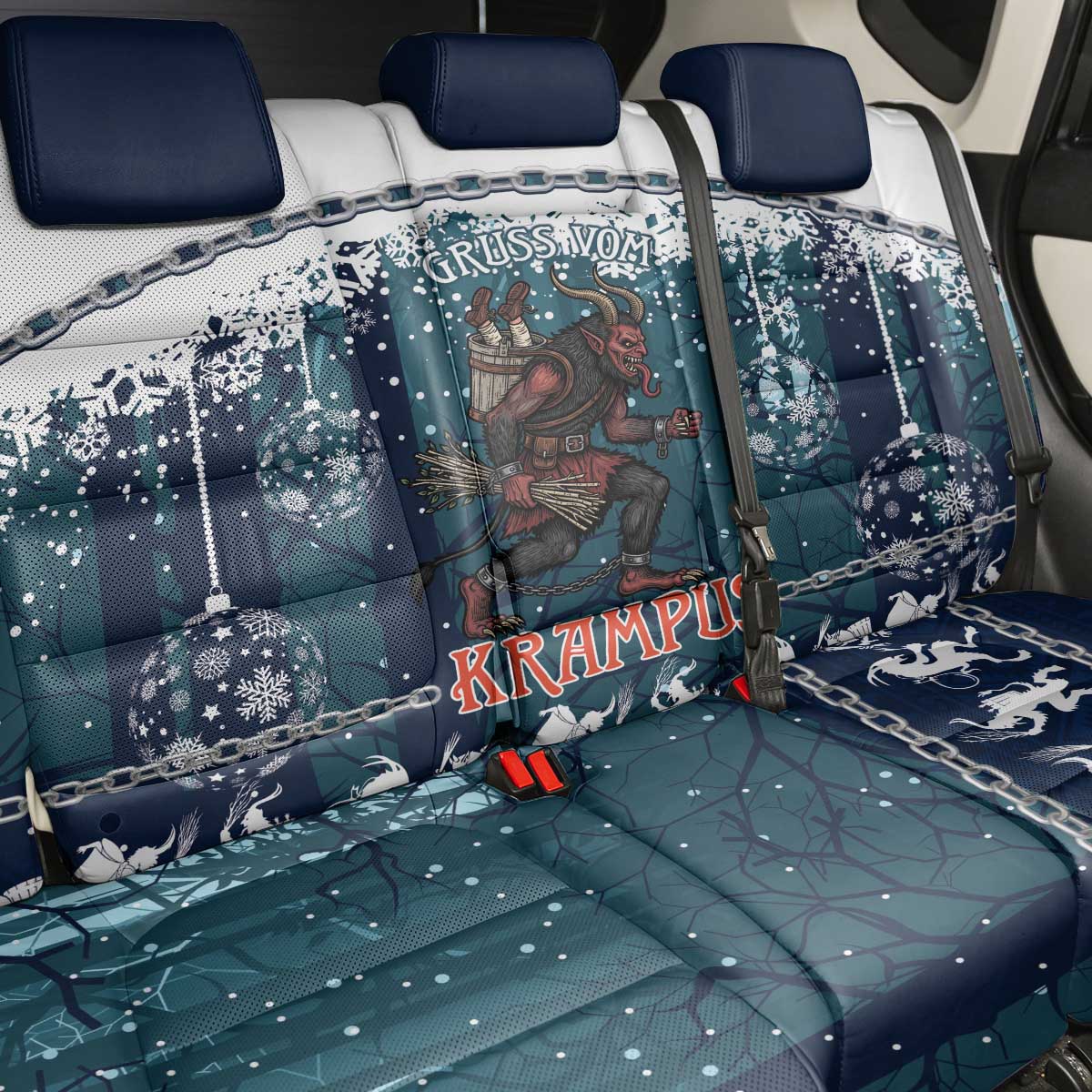 Gruss vom Krampus Christmas Back Car Seat Cover Creepy Xmas Devil - Wonder Print Shop