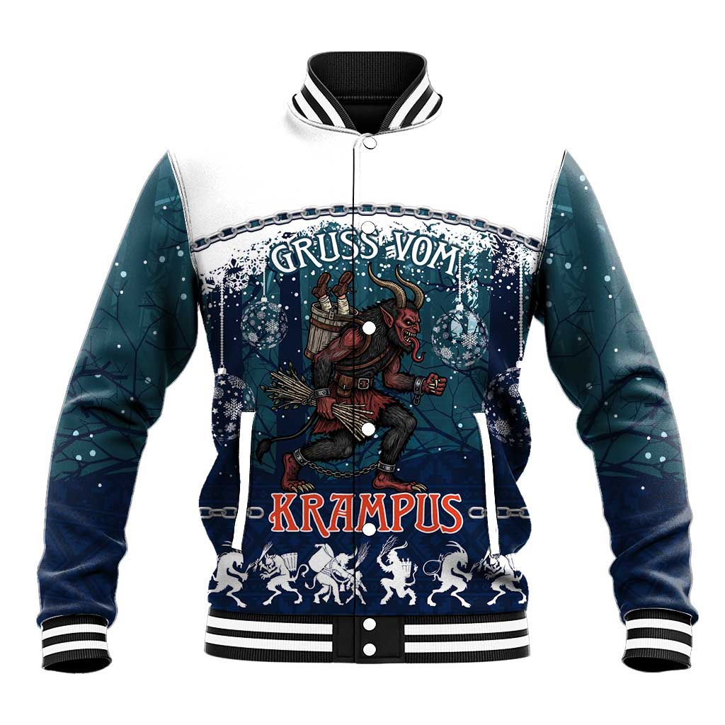 Gruss vom Krampus Christmas Baseball Jacket Creepy Xmas Devil - Wonder Print Shop