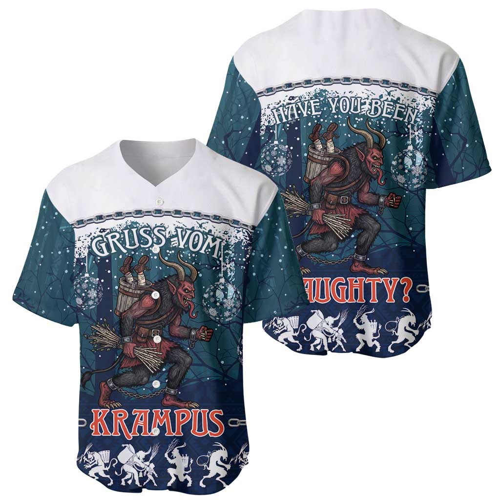 Gruss vom Krampus Christmas Baseball Jersey Creepy Xmas Devil - Wonder Print Shop