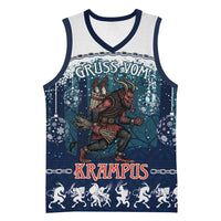 Gruss vom Krampus Christmas Basketball Jersey Creepy Xmas Devil - Wonder Print Shop