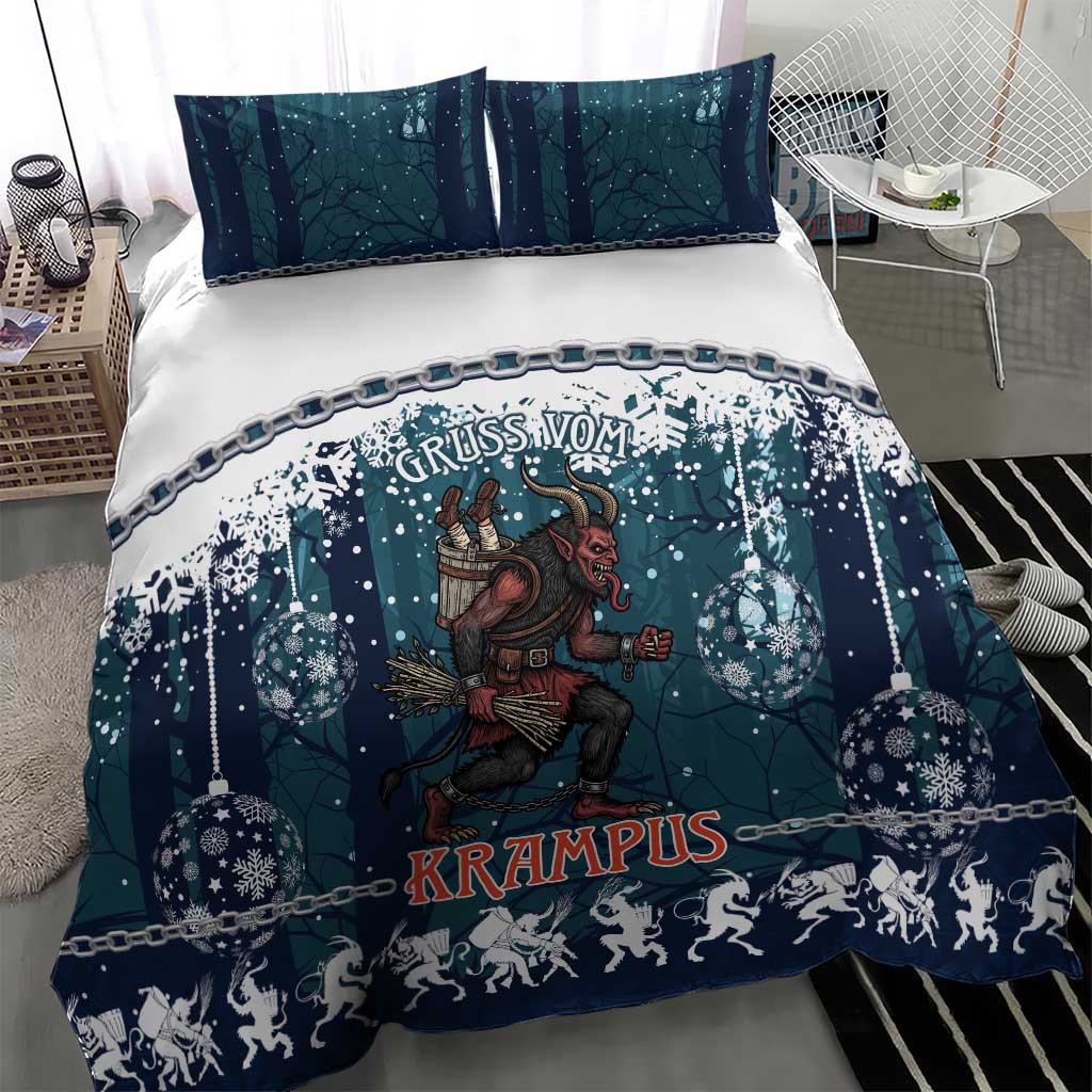 Gruss vom Krampus Christmas Bedding Set Creepy Xmas Devil - Wonder Print Shop