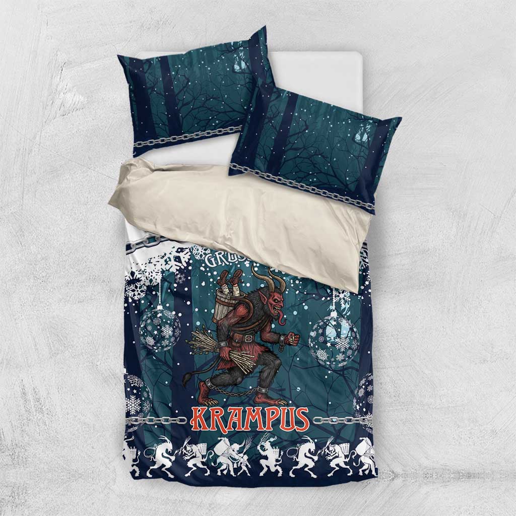 Gruss vom Krampus Christmas Bedding Set Creepy Xmas Devil - Wonder Print Shop