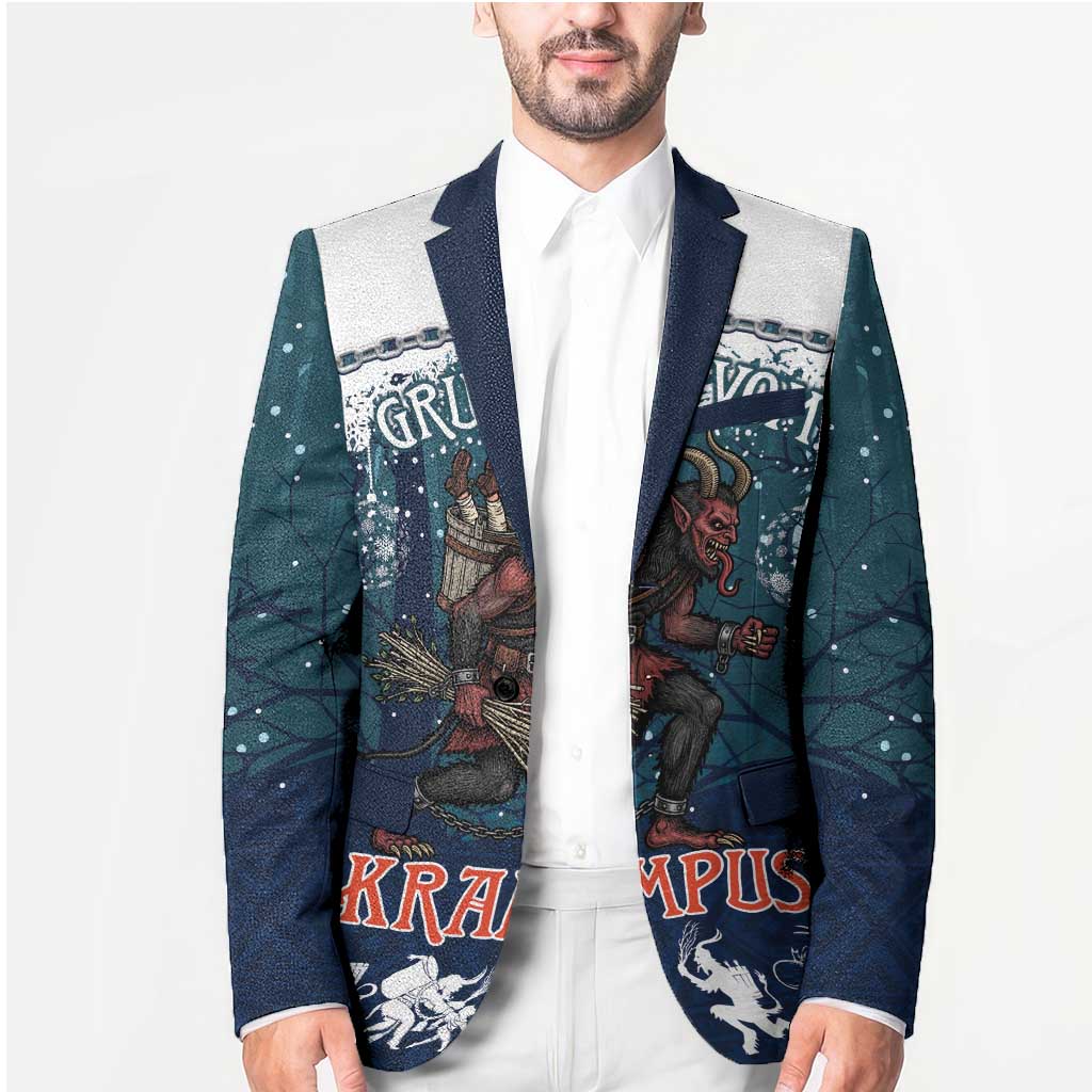 Gruss vom Krampus Christmas Blazer Creepy Xmas Devil - Wonder Print Shop