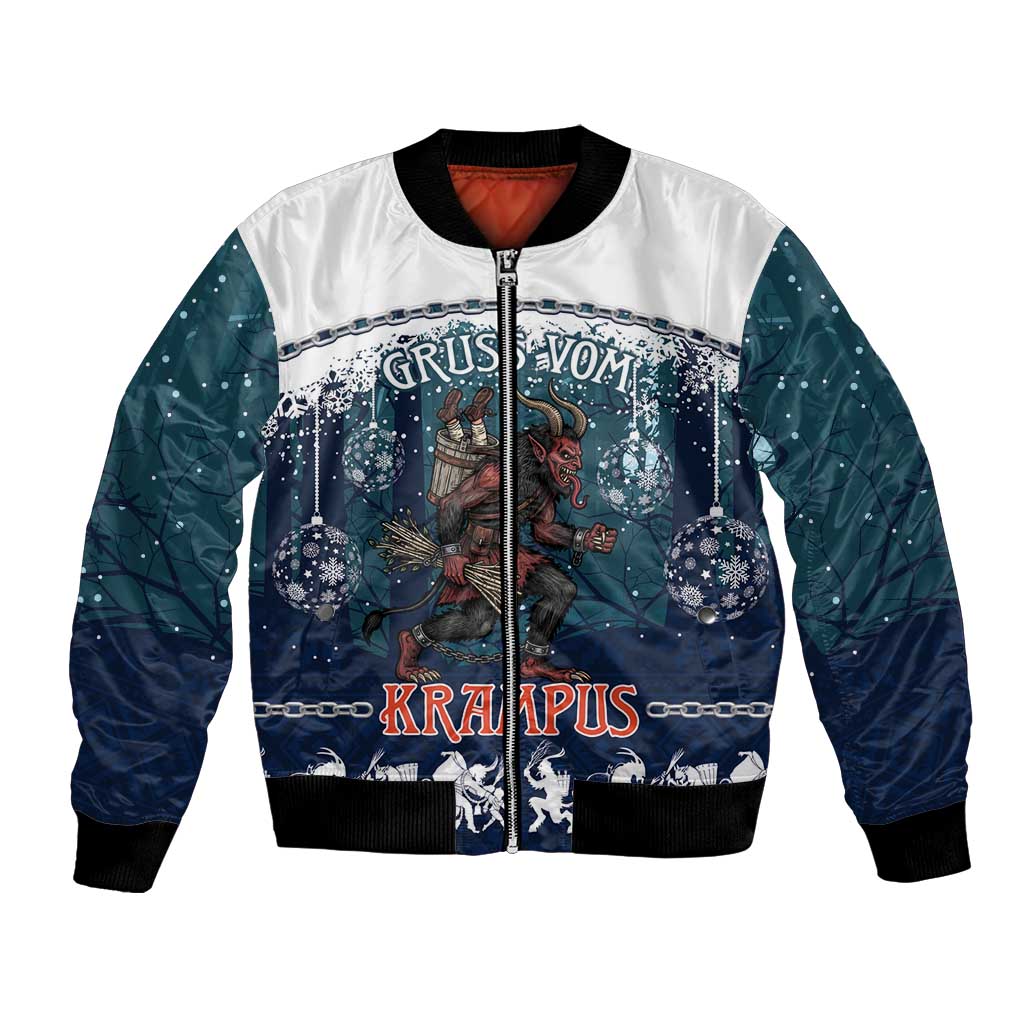 Gruss vom Krampus Christmas Bomber Jacket Creepy Xmas Devil - Wonder Print Shop