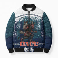 Gruss vom Krampus Christmas Bomber Puffer Jacket Creepy Xmas Devil - Wonder Print Shop