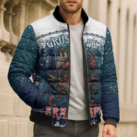 Gruss vom Krampus Christmas Bomber Puffer Jacket Creepy Xmas Devil - Wonder Print Shop