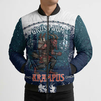 Gruss vom Krampus Christmas Bomber Puffer Jacket Creepy Xmas Devil - Wonder Print Shop