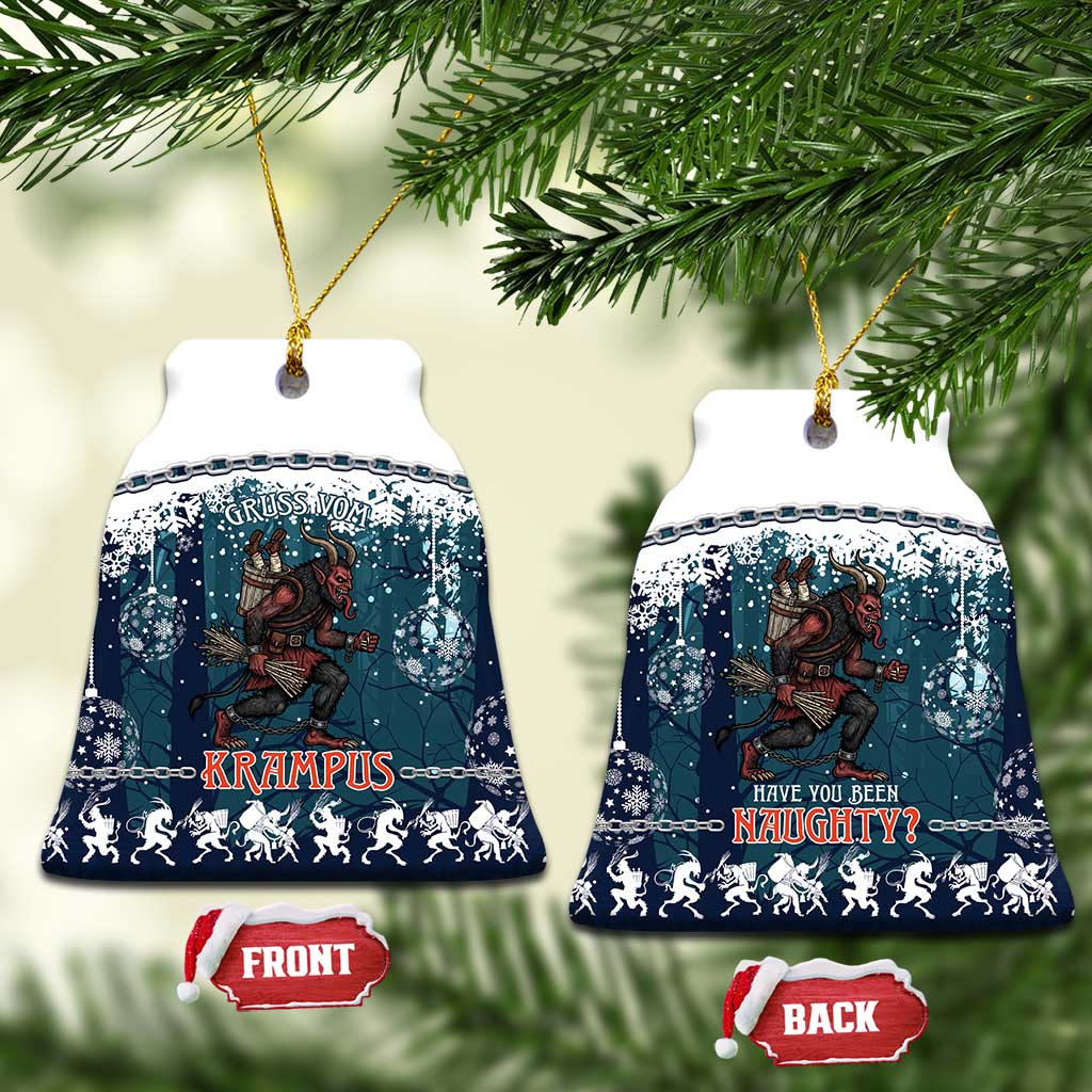 Gruss vom Krampus Christmas Ceramic Ornament Creepy Xmas Devil - Wonder Print Shop