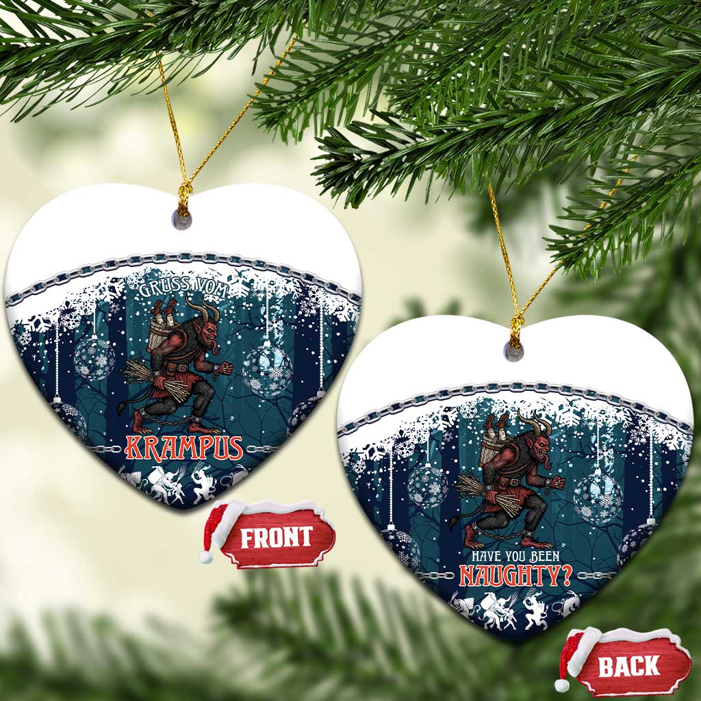 Gruss vom Krampus Christmas Ceramic Ornament Creepy Xmas Devil - Wonder Print Shop