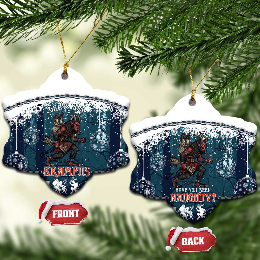Gruss vom Krampus Christmas Ceramic Ornament Creepy Xmas Devil - Wonder Print Shop