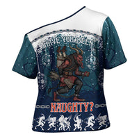 Gruss vom Krampus Christmas Cross Shoulder Shirt Creepy Xmas Devil - Wonder Print Shop