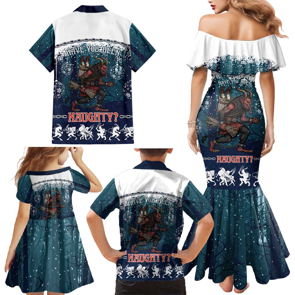 Gruss vom Krampus Christmas Family Matching Mermaid Dress and Hawaiian Shirt Creepy Xmas Devil - Wonder Print Shop