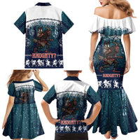 Gruss vom Krampus Christmas Family Matching Mermaid Dress and Hawaiian Shirt Creepy Xmas Devil - Wonder Print Shop