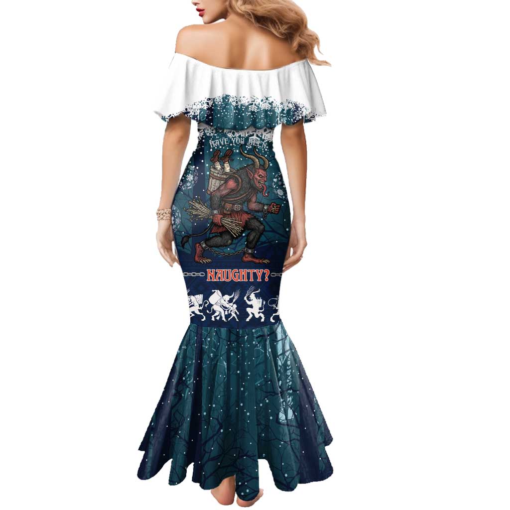 Gruss vom Krampus Christmas Family Matching Mermaid Dress and Hawaiian Shirt Creepy Xmas Devil - Wonder Print Shop
