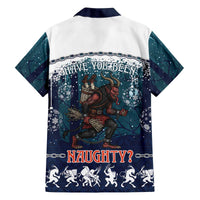 Gruss vom Krampus Christmas Family Matching Off The Shoulder Long Sleeve Dress and Hawaiian Shirt Creepy Xmas Devil - Wonder Print Shop