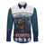 Gruss vom Krampus Christmas Family Matching Off The Shoulder Long Sleeve Dress and Hawaiian Shirt Creepy Xmas Devil - Wonder Print Shop