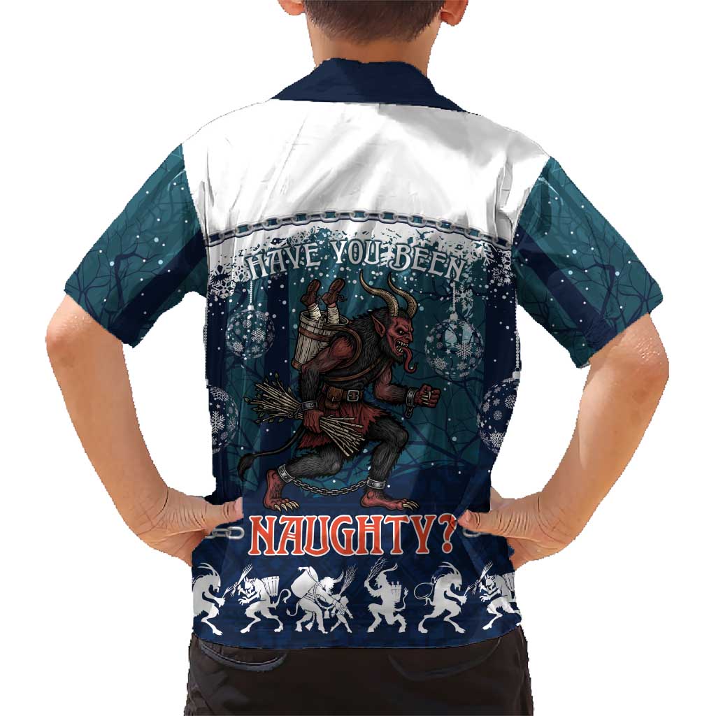 Gruss vom Krampus Christmas Family Matching Short Sleeve Bodycon Dress and Hawaiian Shirt Creepy Xmas Devil - Wonder Print Shop