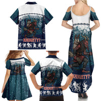 Gruss vom Krampus Christmas Family Matching Summer Maxi Dress and Hawaiian Shirt Creepy Xmas Devil - Wonder Print Shop