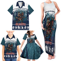 Gruss vom Krampus Christmas Family Matching Tank Maxi Dress and Hawaiian Shirt Creepy Xmas Devil - Wonder Print Shop