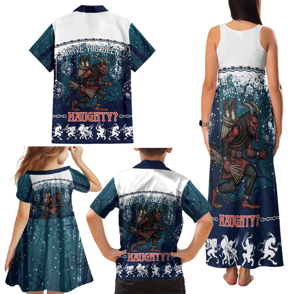 Gruss vom Krampus Christmas Family Matching Tank Maxi Dress and Hawaiian Shirt Creepy Xmas Devil - Wonder Print Shop