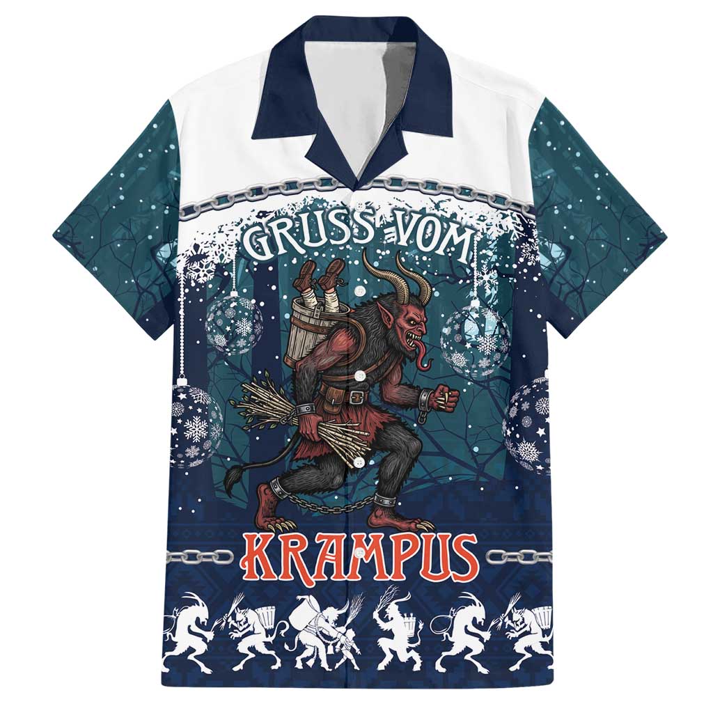 Gruss vom Krampus Christmas Hawaiian Shirt Creepy Xmas Devil - Wonder Print Shop
