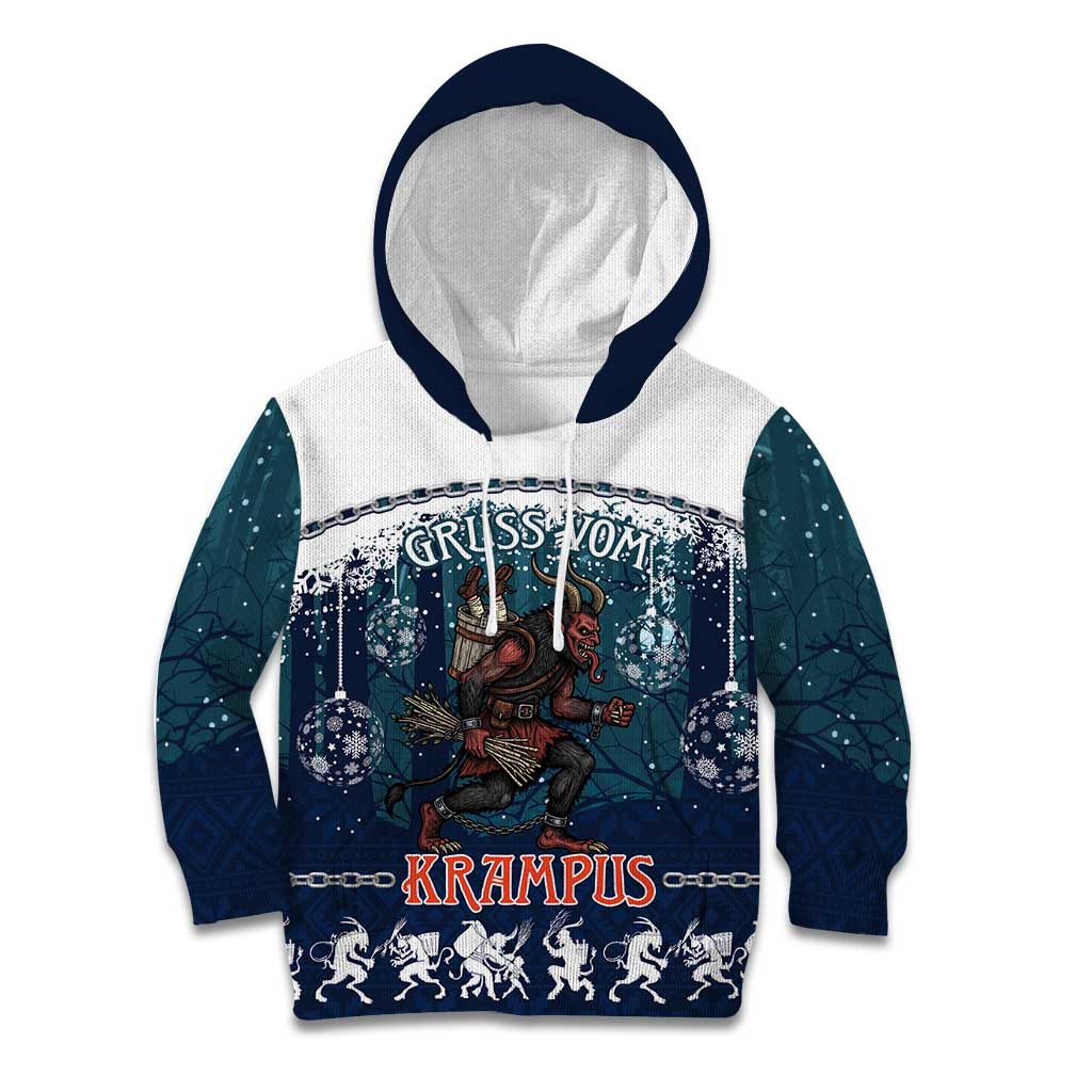 Gruss vom Krampus Christmas Kid Hoodie Creepy Xmas Devil - Wonder Print Shop