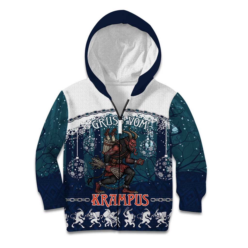 Gruss vom Krampus Christmas Kid Hoodie Creepy Xmas Devil - Wonder Print Shop