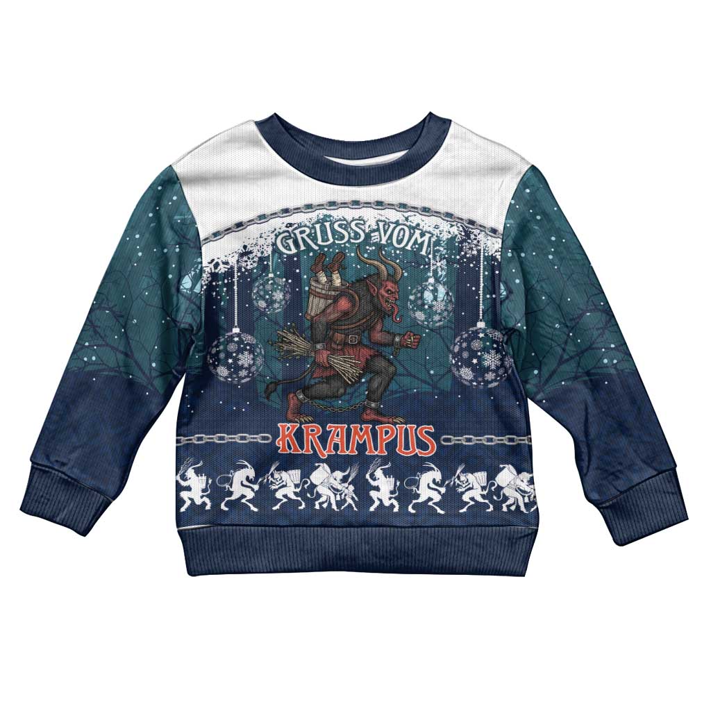 Gruss vom Krampus Christmas Kid Ugly Christmas Sweater Creepy Xmas Devil - Wonder Print Shop