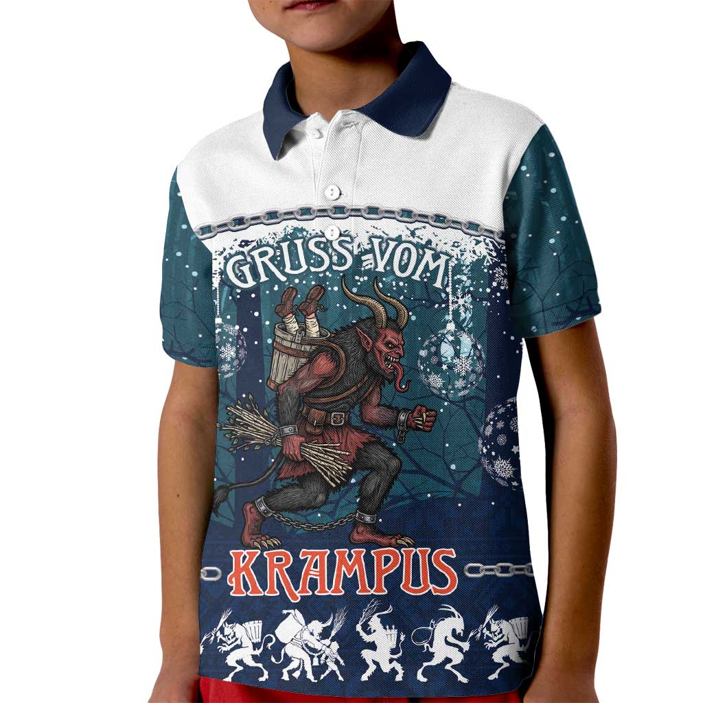 Gruss vom Krampus Christmas Kid Polo Shirt Creepy Xmas Devil - Wonder Print Shop