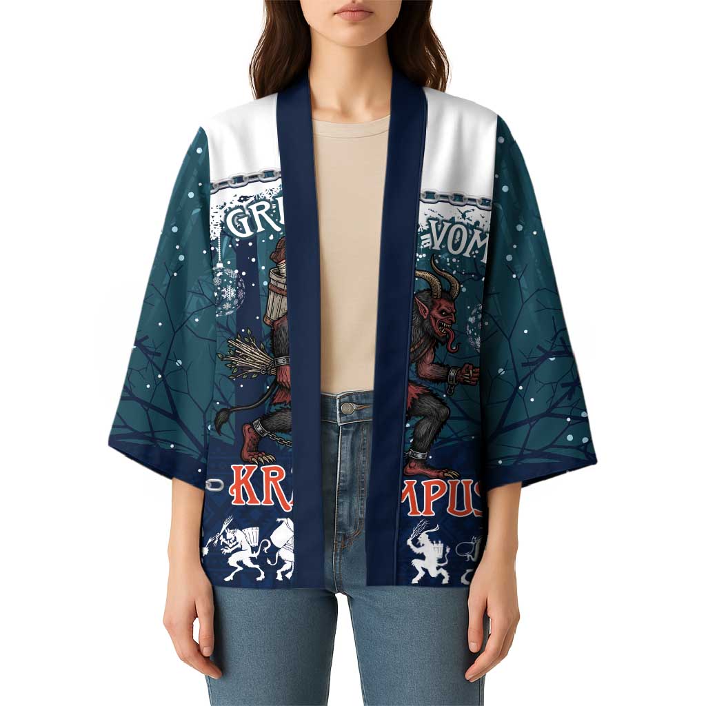 Gruss vom Krampus Christmas Kimono Creepy Xmas Devil - Wonder Print Shop