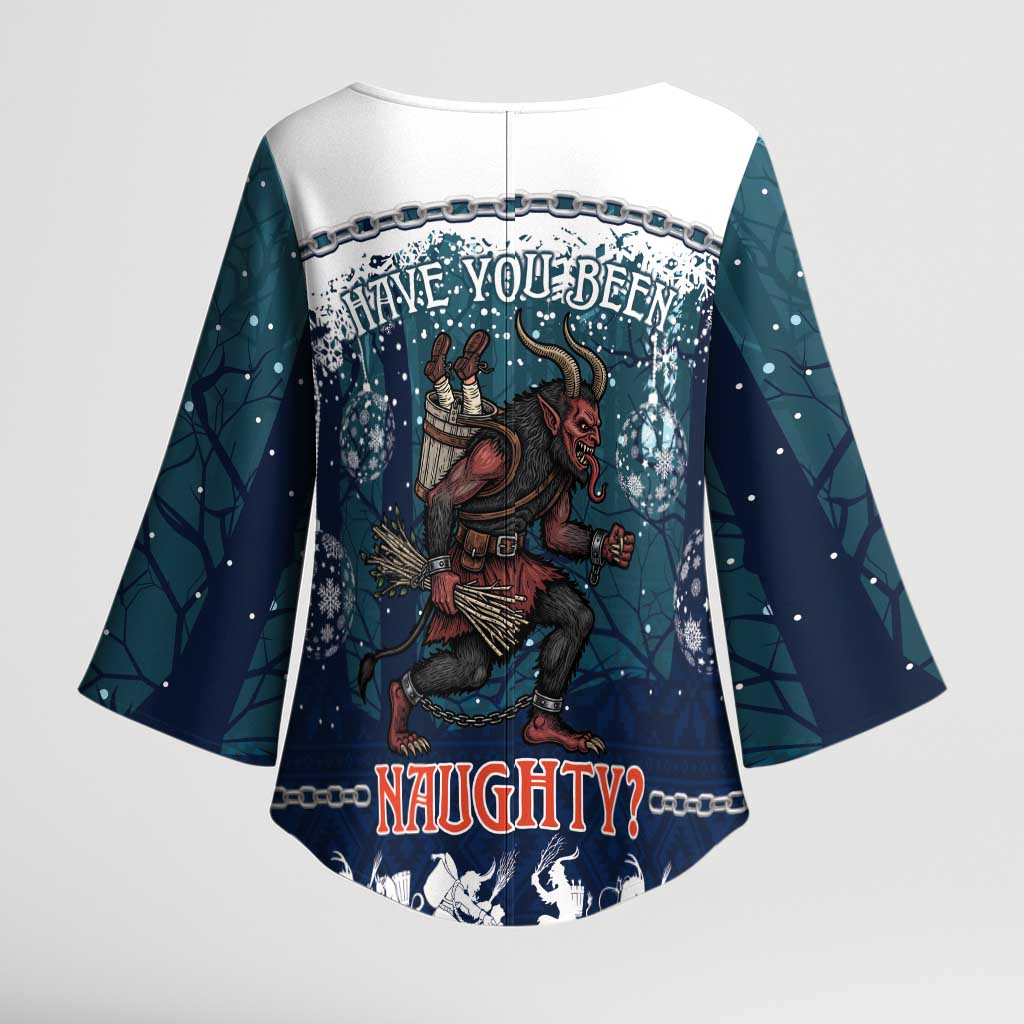 Gruss vom Krampus Christmas Kimono Sleeve Blouse Creepy Xmas Devil - Wonder Print Shop
